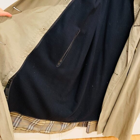 BURBERRYS VINTAGE Men's 40 Long Trench Coat WOOL lining NOVA check - Picture 7 of 16